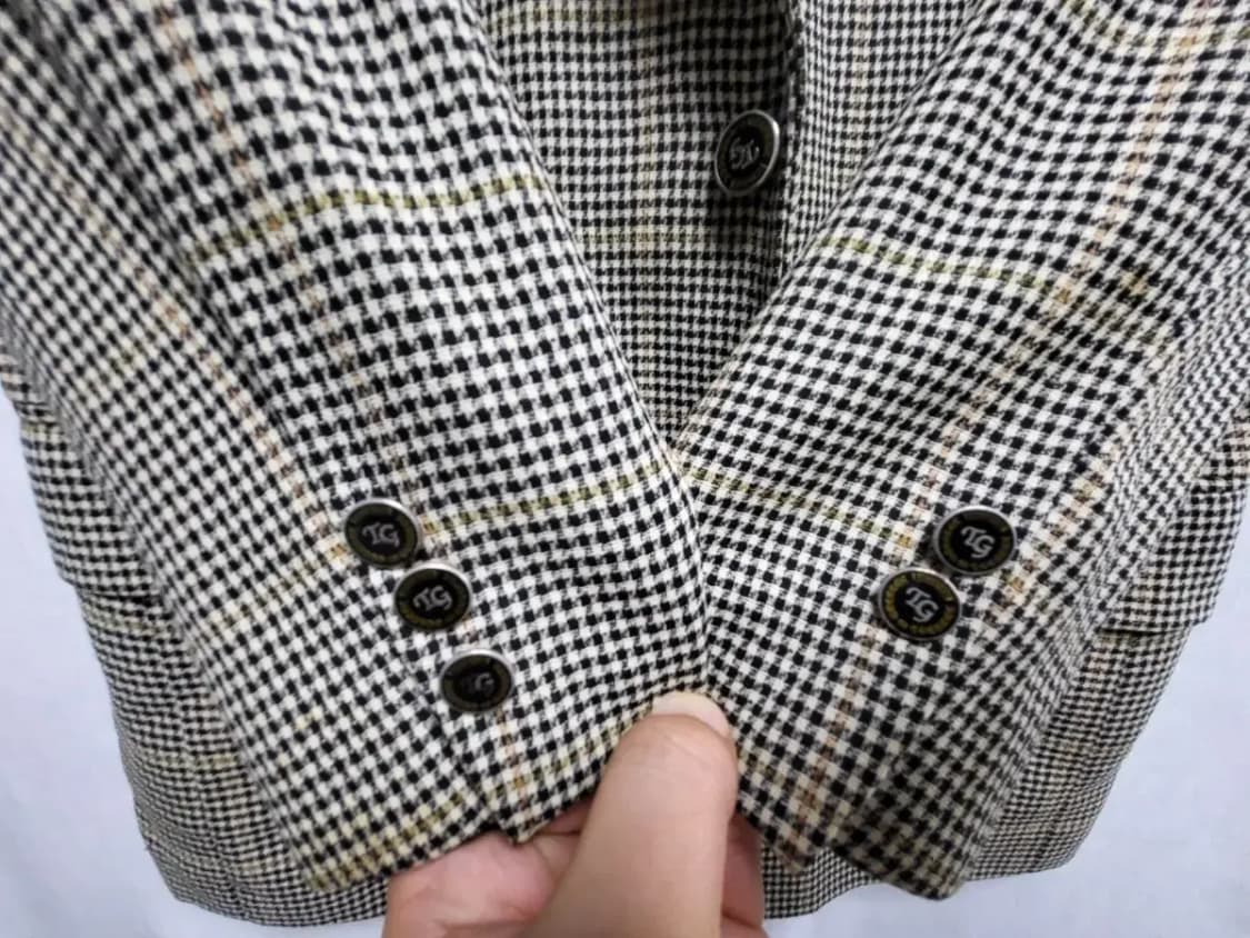 타운젠트 호칭94(남성95) 브라운체크 빈티지 블레이져,이염체크필,여름, 상품이미지4