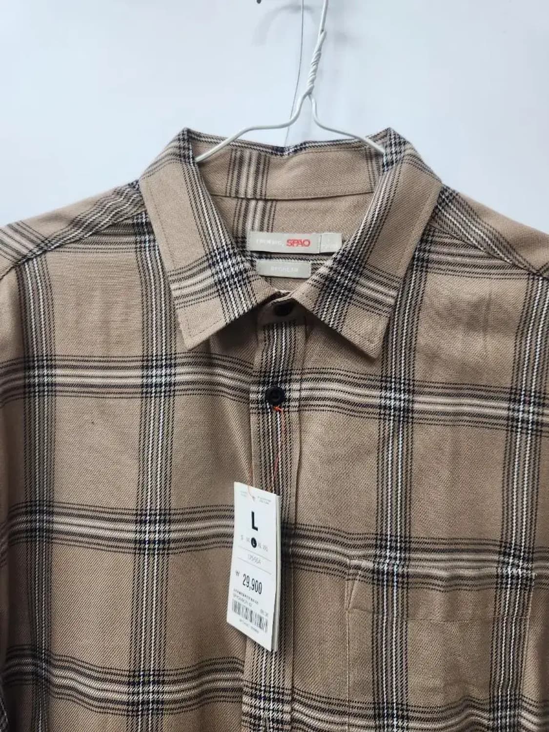 SPAO 스파오 L 100 춘추 체크셔츠, 실측61-77-60 상품이미지3