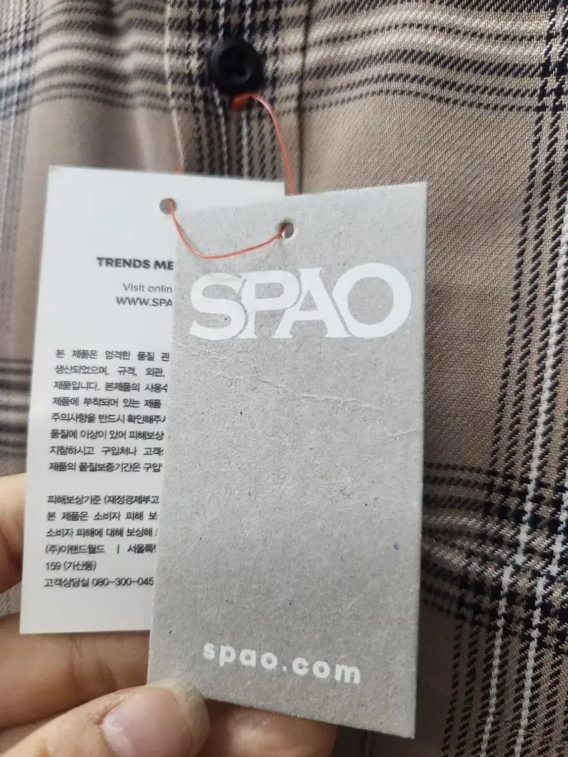 SPAO 스파오 L 100 춘추 체크셔츠, 실측61-77-60 상품이미지7