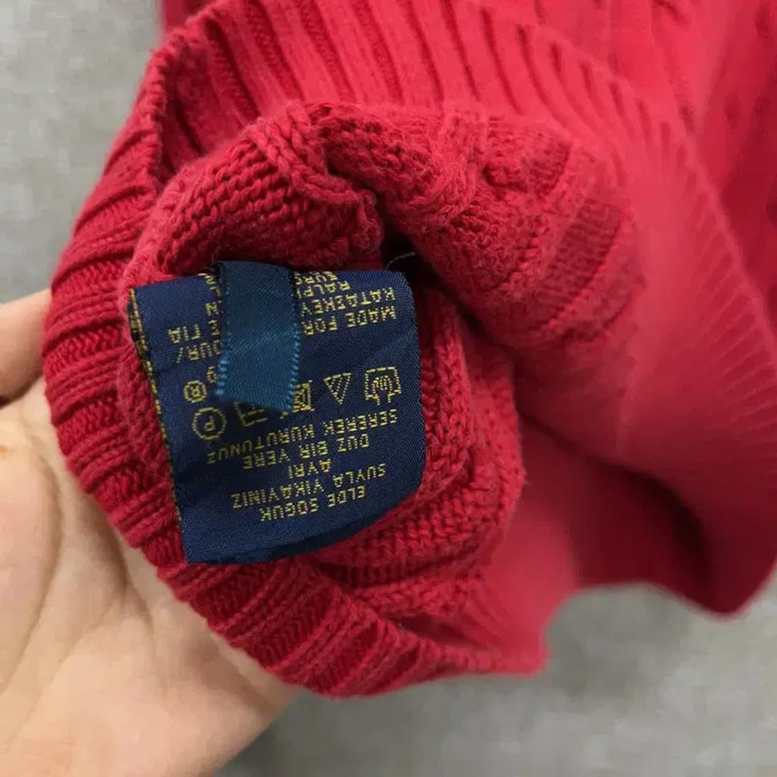 폴로 랄프로렌 브이넥 꽈배기 니트 95 K06110 상품이미지5