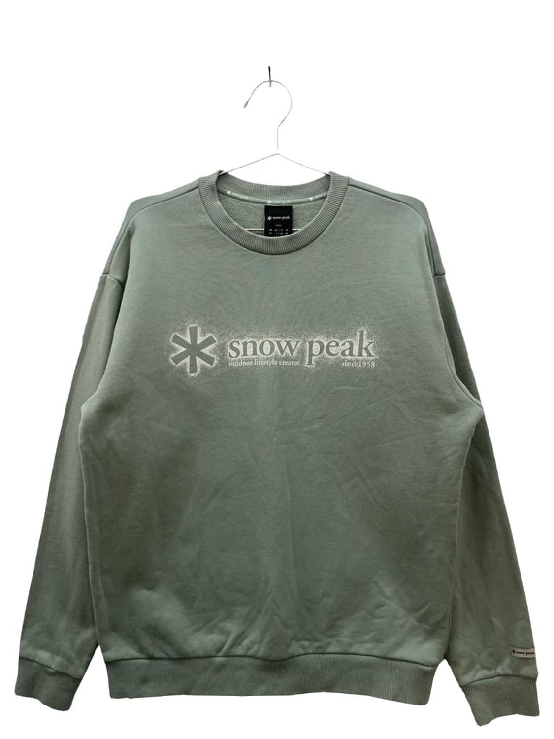 95 스노우피크 프린팅 로고 오버핏 카키 맨투맨 티셔츠 상품이미지1