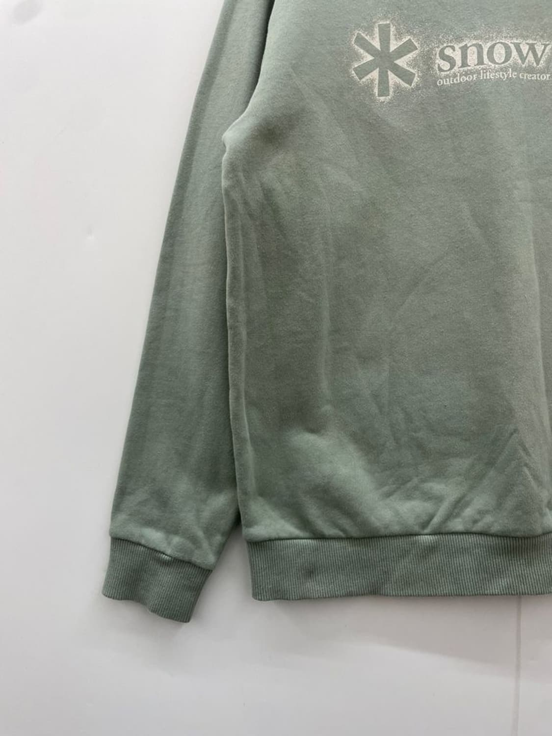 95 스노우피크 프린팅 로고 오버핏 카키 맨투맨 티셔츠 상품이미지5