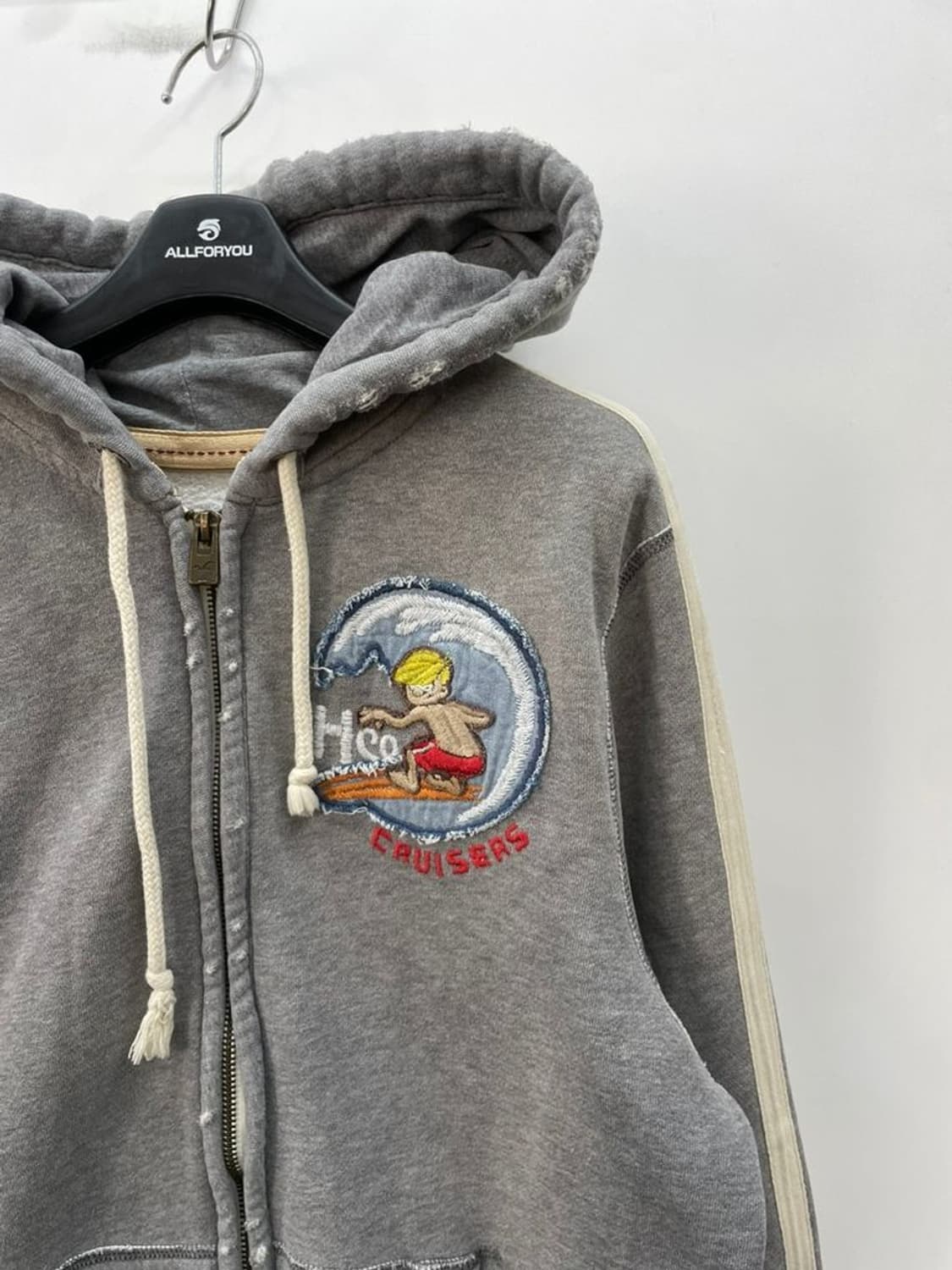 미디움 홀리스터 waxers 올드스쿨 등판로고 후드집업 후디 y2k 상품이미지4