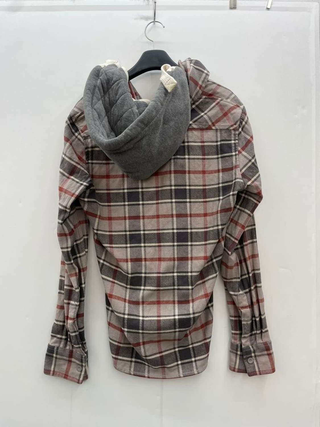 xl 슈퍼드라이 체크 오버핏 후디 셔츠 남방 빈티지 올드스쿨룩 상품이미지2