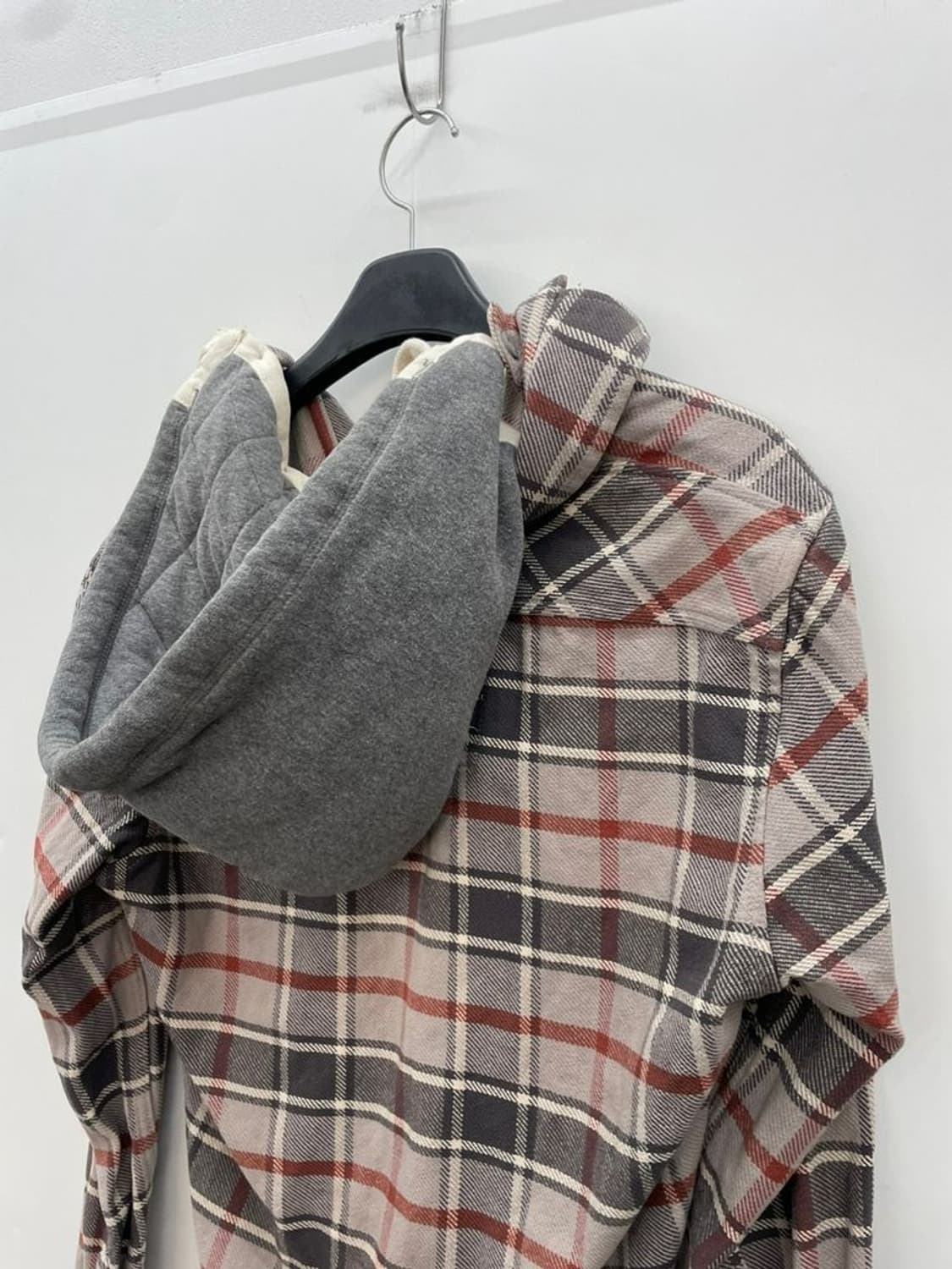 xl 슈퍼드라이 체크 오버핏 후디 셔츠 남방 빈티지 올드스쿨룩 상품이미지4