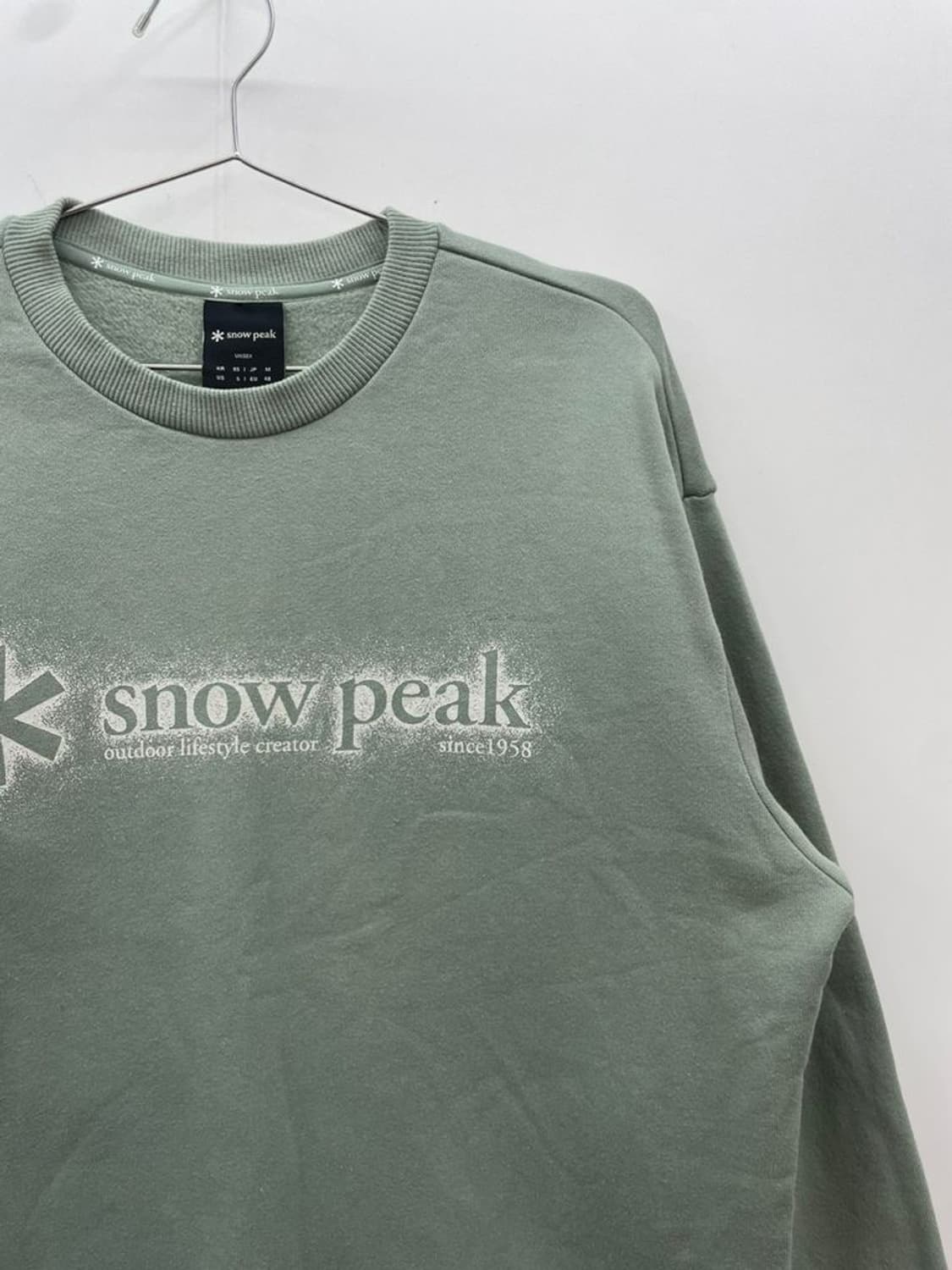 95 스노우피크 프린팅 로고 오버핏 카키 맨투맨 티셔츠 상품이미지6