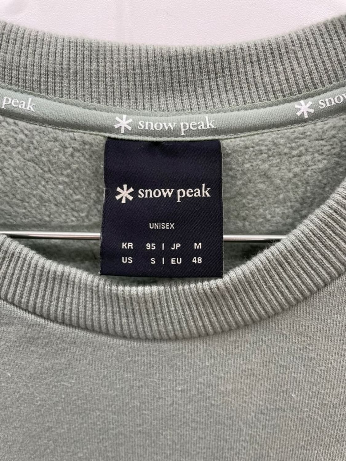 95 스노우피크 프린팅 로고 오버핏 카키 맨투맨 티셔츠 상품이미지8