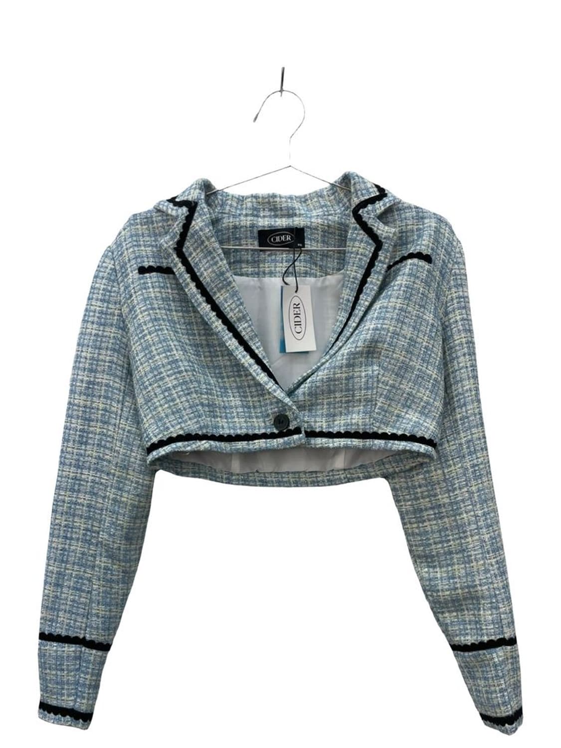 xs Cider 샵사이다 새상품 여자 트위트 크롭 자켓 데드스탁 상품이미지2