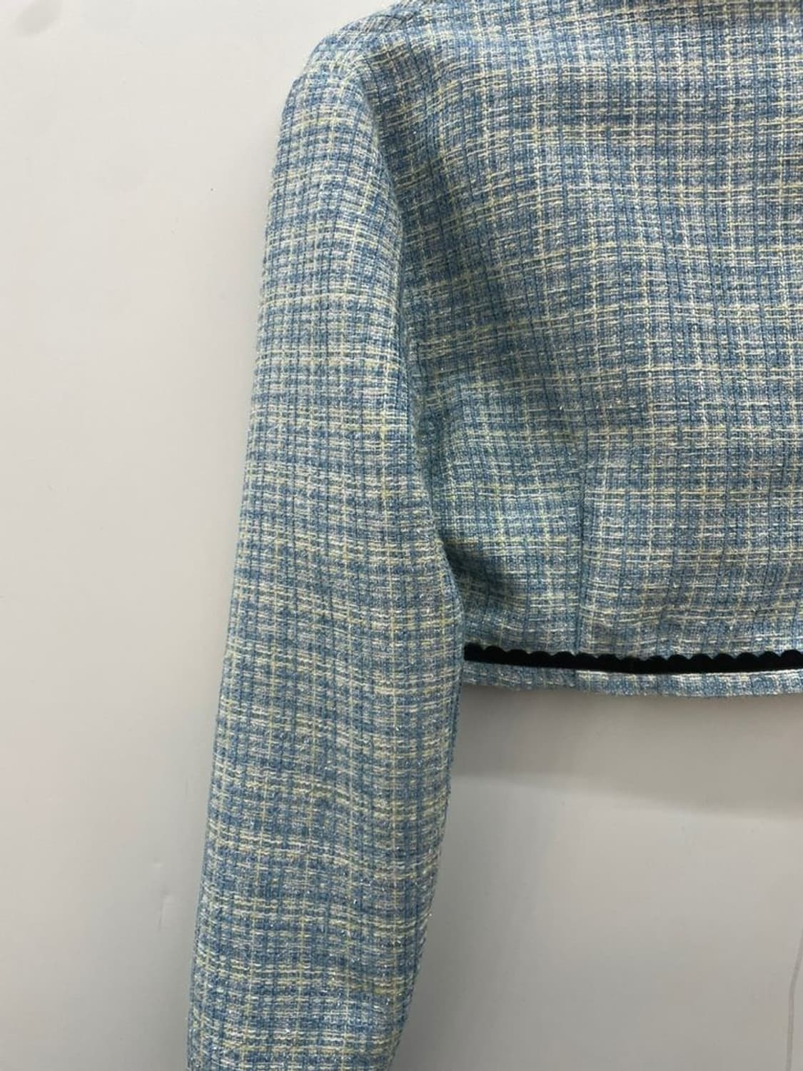 xs Cider 샵사이다 새상품 여자 트위트 크롭 자켓 데드스탁 상품이미지4