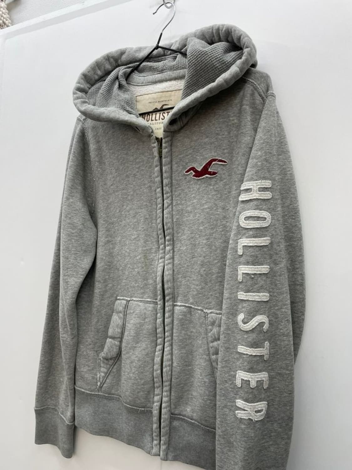 스몰 홀리스터 오버핏 올드스쿨 y2k 후드집업 회색 후디 상품이미지5