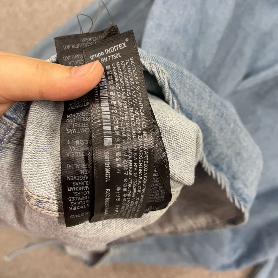 자라 ZARA 데님 포켓 청셔츠 100 K03376 상품이미지4