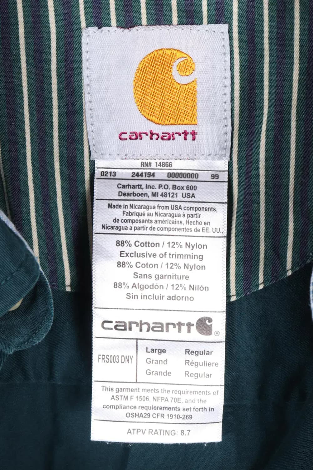 [2XL] 칼하트 진그린 셔츠 상품이미지4