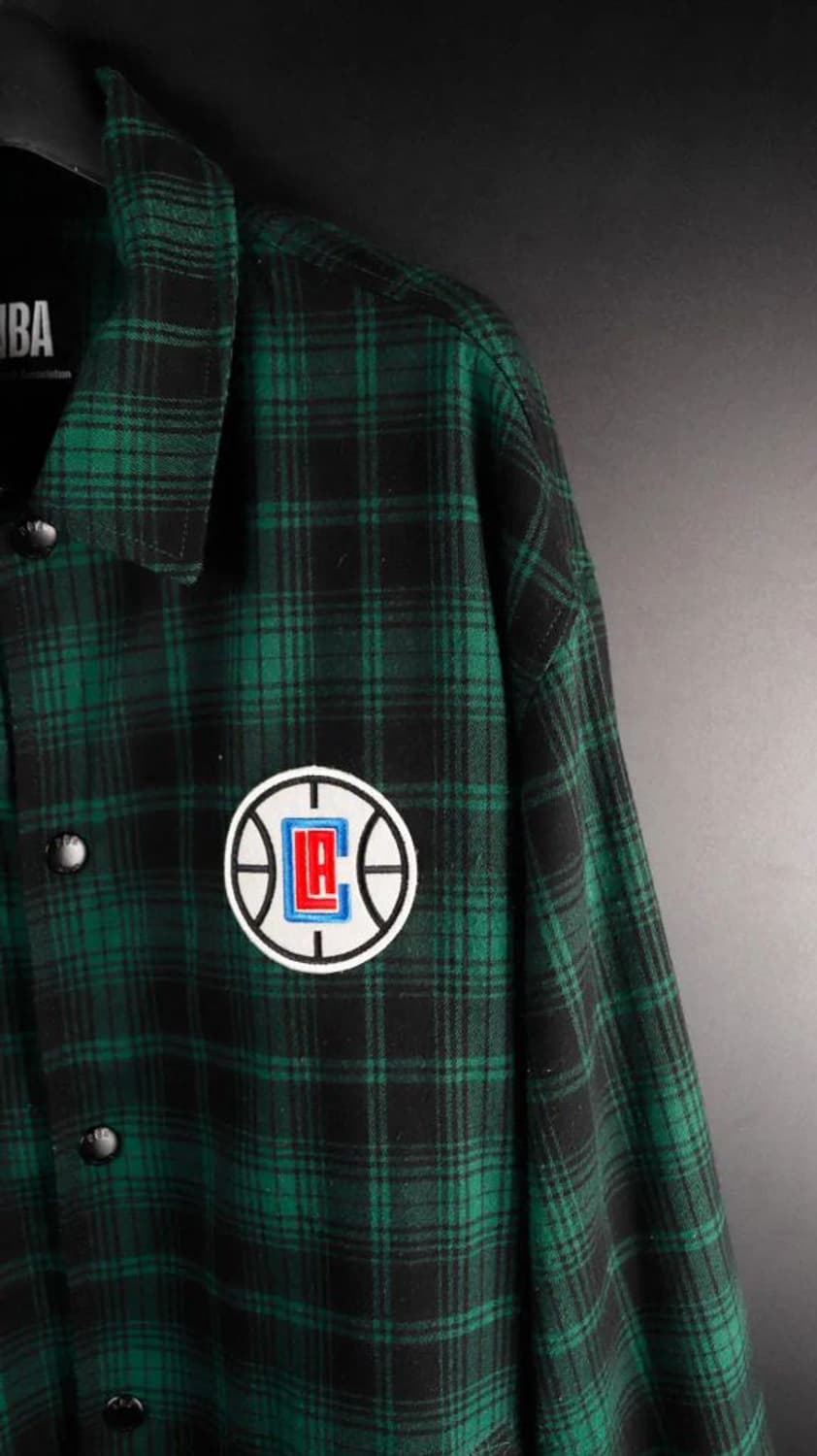 [M] NBA 클리퍼스 체크 코치자켓 상품이미지4
