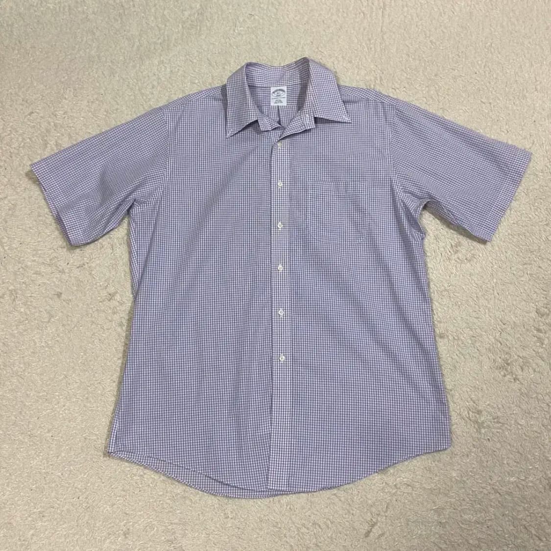 XL 브룩스브라더스 반팔 셔츠 체크 상품이미지1