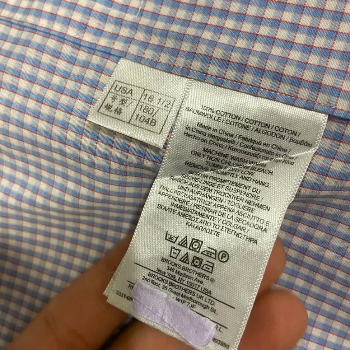 XL 브룩스브라더스 반팔 셔츠 체크 상품이미지4