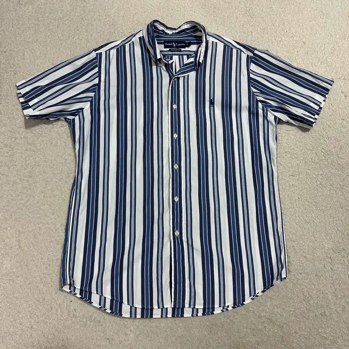 폴로 반팔 셔츠 스트라이프 오버핏 L 상품이미지1