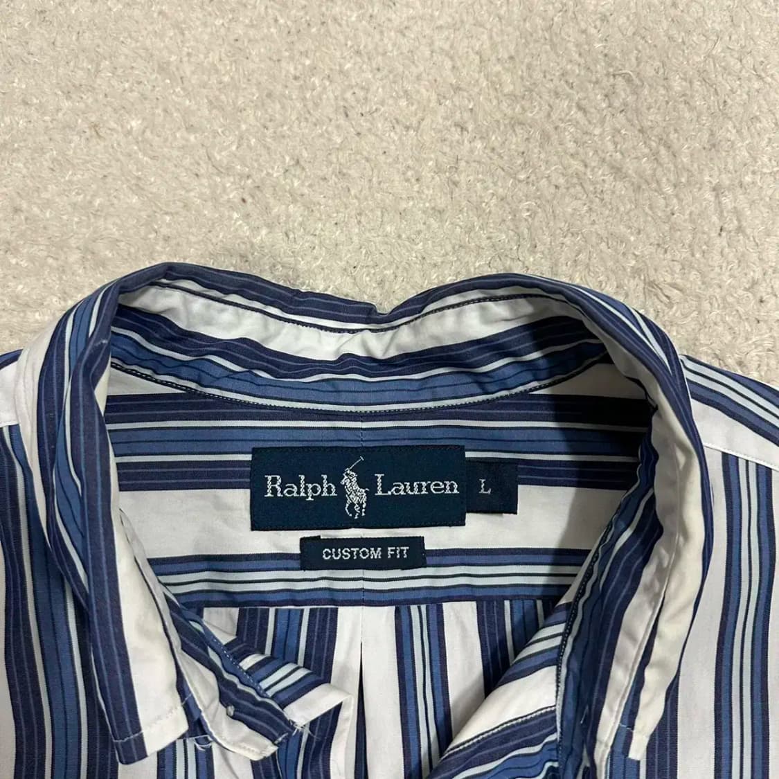 폴로 반팔 셔츠 스트라이프 오버핏 L 상품이미지3