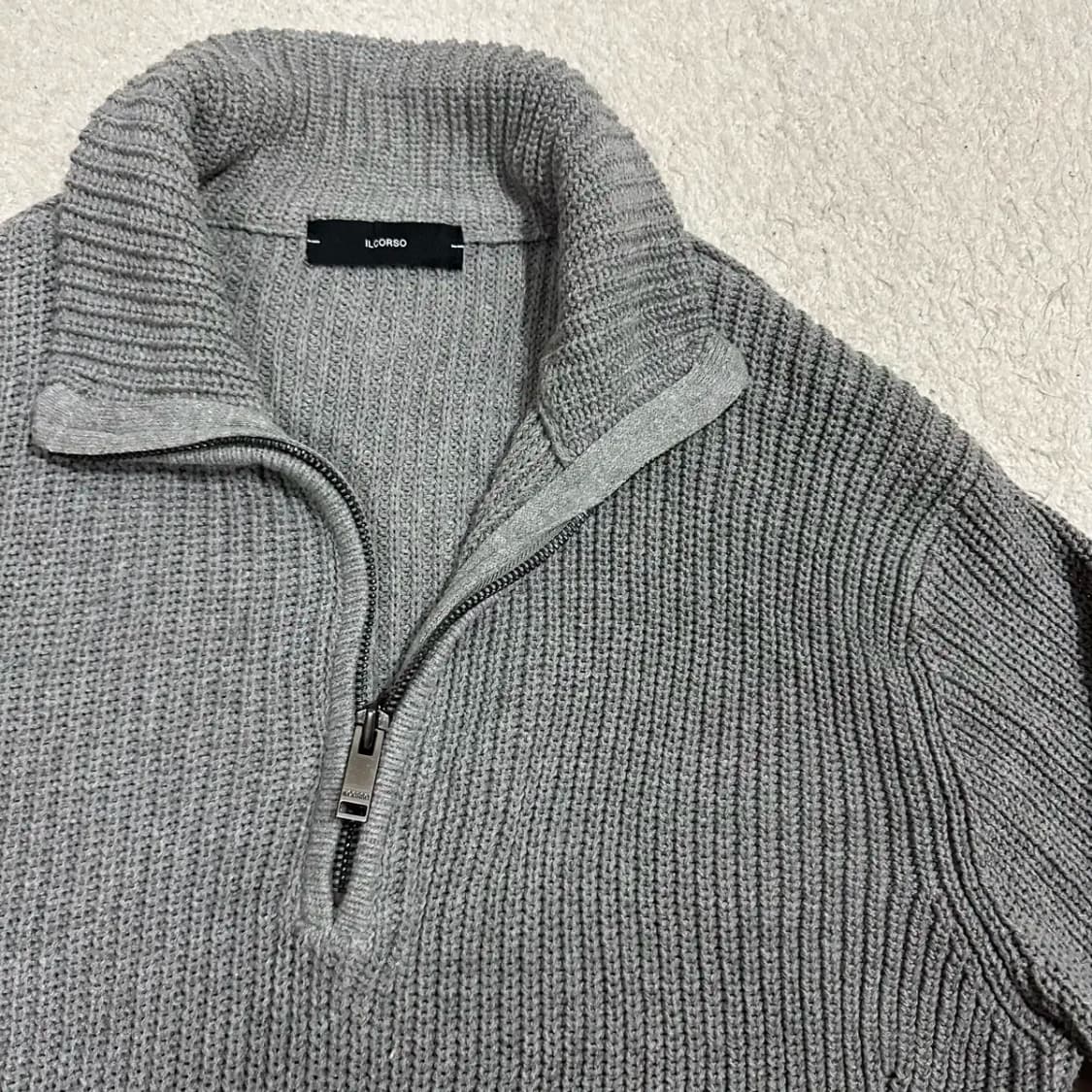 일꼬르소 반집업 니트 오버핏 상품이미지3