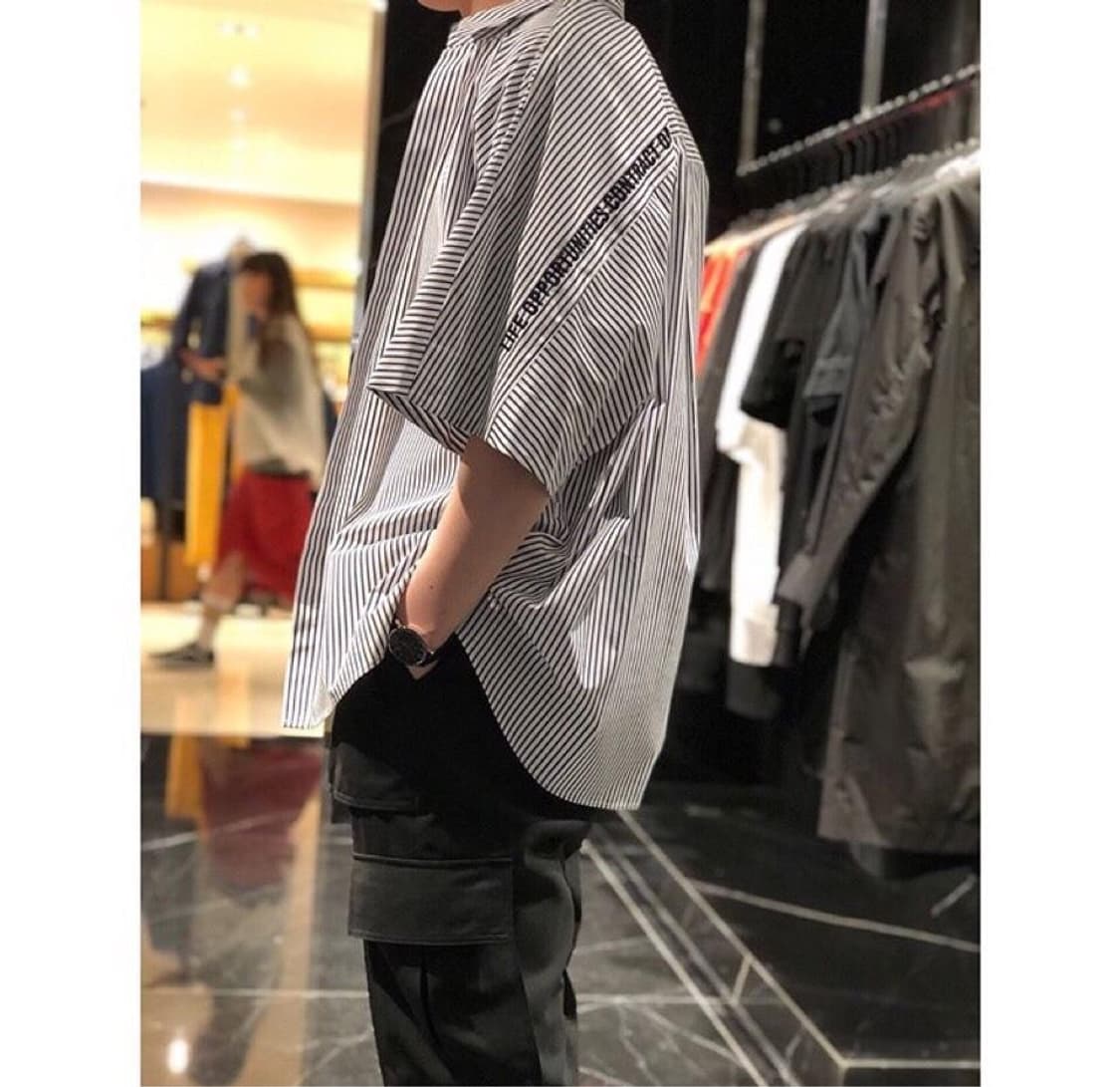 (46사이즈) 준지 juunj / 가오리소매 사이드지퍼 레터링셔츠 상품이미지3