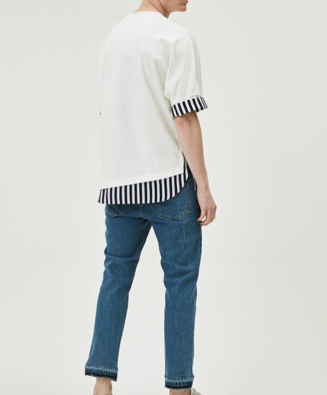 (100사이즈) 시스템옴므 / 스트라이프셔츠배색 티셔츠 상품이미지2