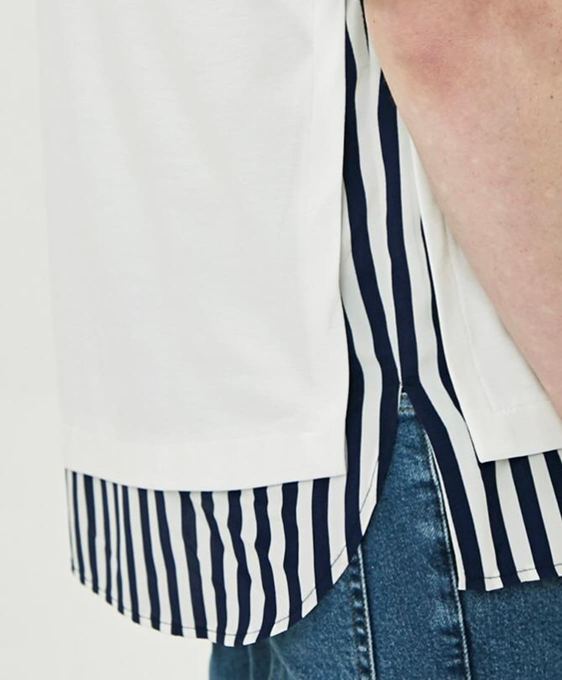 (100사이즈) 시스템옴므 / 스트라이프셔츠배색 티셔츠 상품이미지3