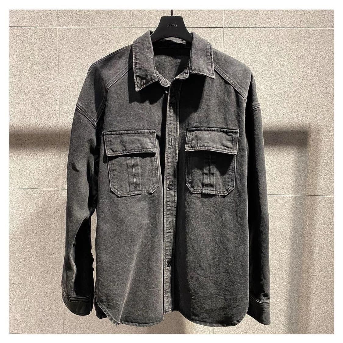 (48사이즈) 준지 juunj / 흑청 데님 셔츠 상품이미지1
