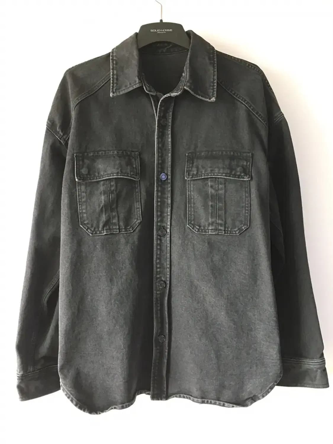 (48사이즈) 준지 juunj / 흑청 데님 셔츠 상품이미지3