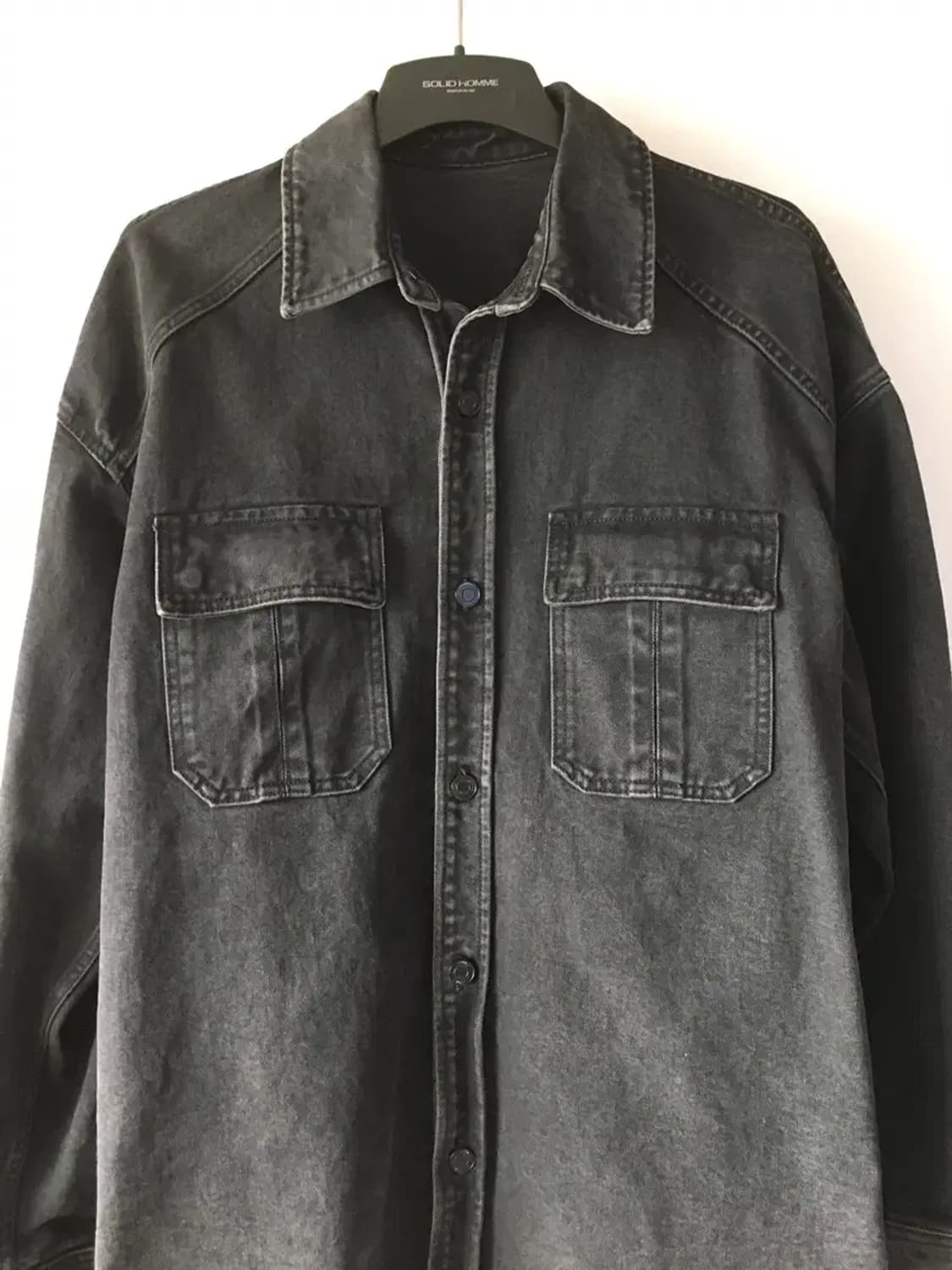 (48사이즈) 준지 juunj / 흑청 데님 셔츠 상품이미지4