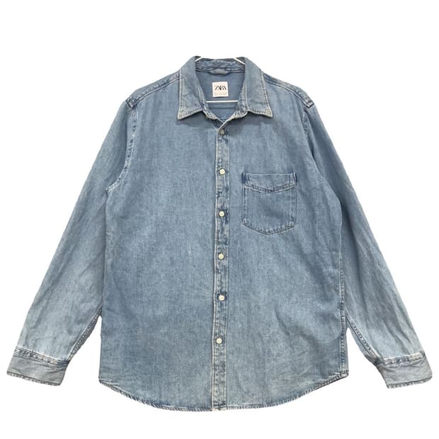 자라 ZARA 데님 포켓 청셔츠 100 K03376