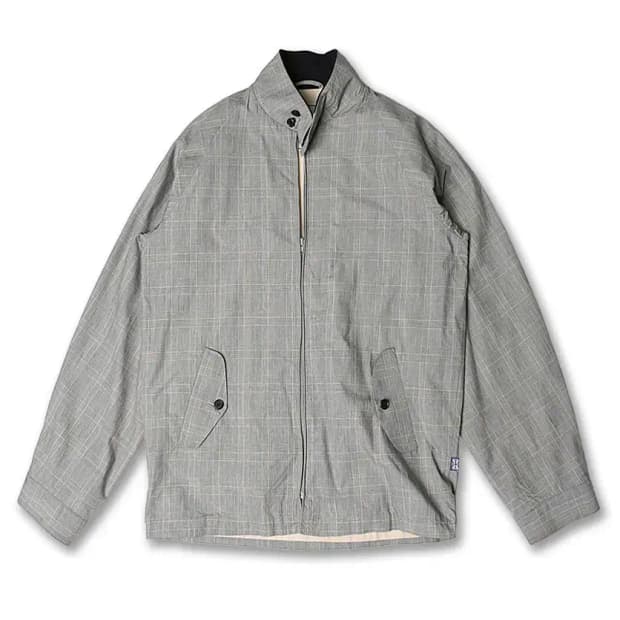 바라쿠타 [Baracuta] 그레이 체크 블루 라인 G1 블루종 자켓