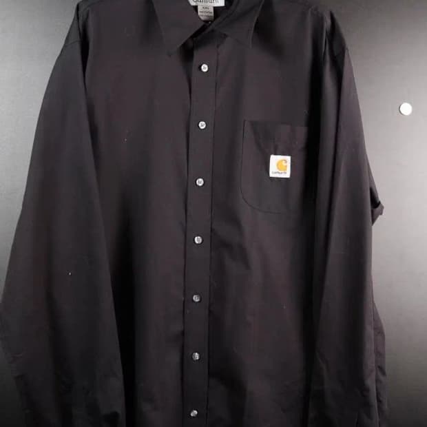 [2XL] 칼하트 원포켓 블랙 워크셔츠