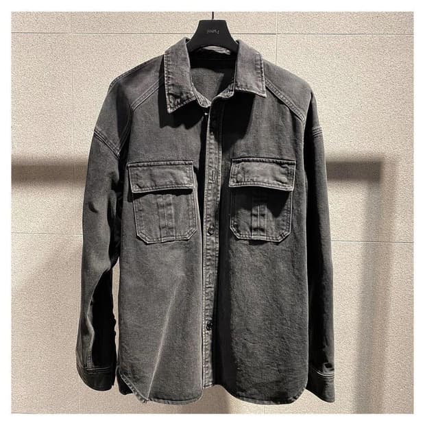 (48사이즈) 준지 juunj / 흑청 데님 셔츠